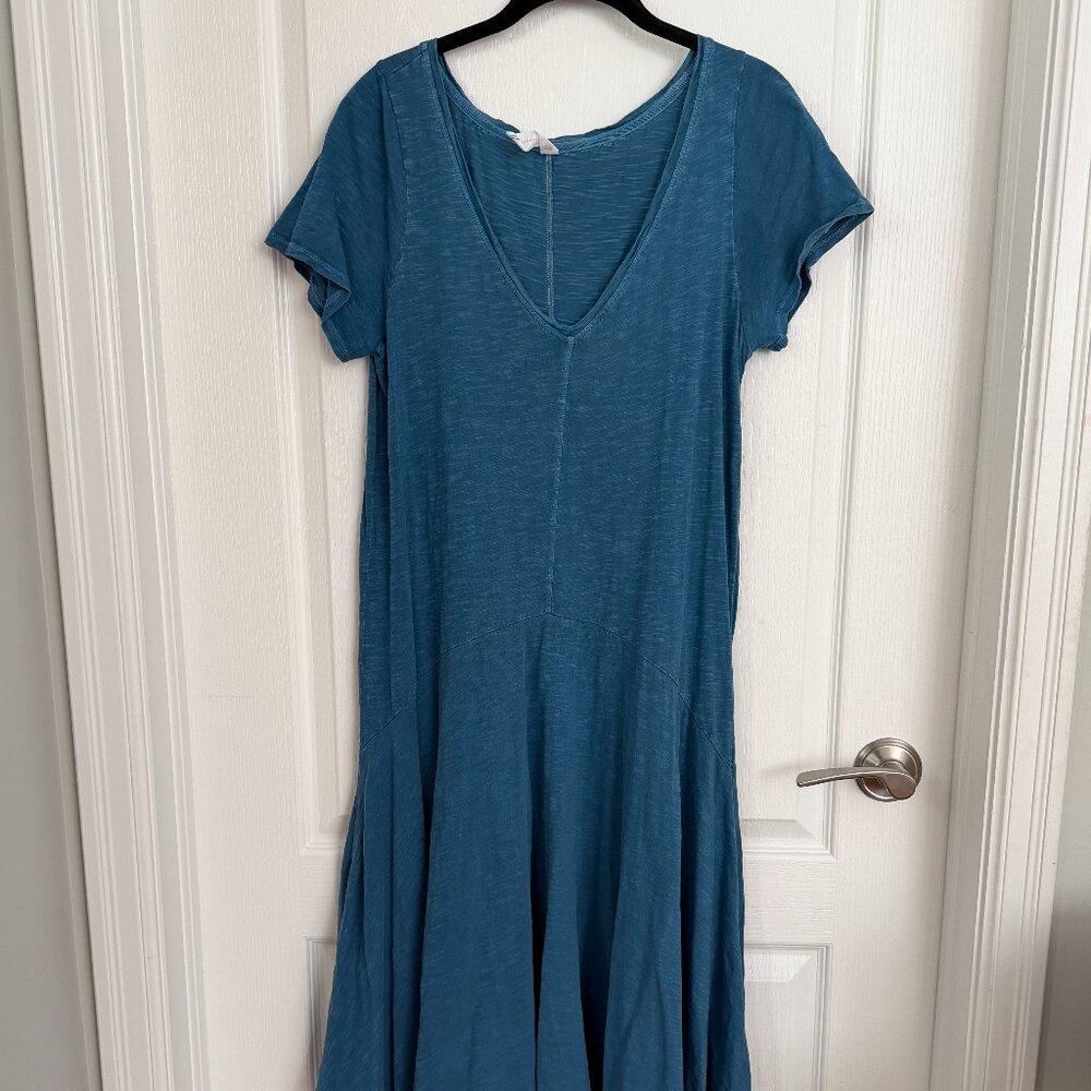 Anthropologie Daily Practice 100% Cotton V Neck Short Sleeve Maxi Dress Size S